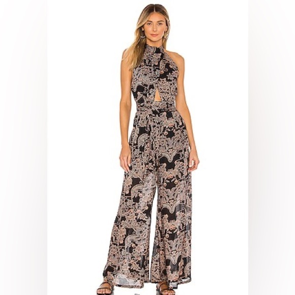Revolve Free People Kissing Sunlight Jumpsuit in Black Combo M NWT - Picture 1 of 9